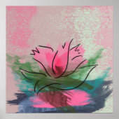 Kunst Druck, rosa Blumenmalerei Poster (Vorne)