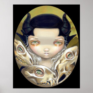 Kunst-Druck Schädel der empfindlichen Knochen Poster