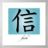 Kunst drucken Chinesisches Symbol für das Vertraue Poster (Vorne)