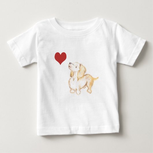 "Kunst durch Heide" Liebe Dackel-Kinderst-shirt Baby T-shirt (Vorderseite)