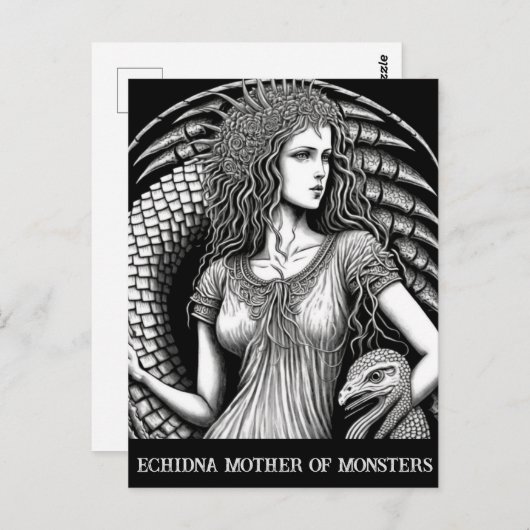 Kunst Echodna, Mutter der Monster Postkarte (Vorne/Hinten)