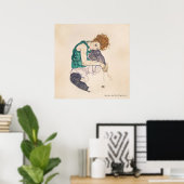 KUNST, EGON SCHIELE SAH FRAU MIT BEINEN, DIE AUFGE POSTER (Heimbüro)