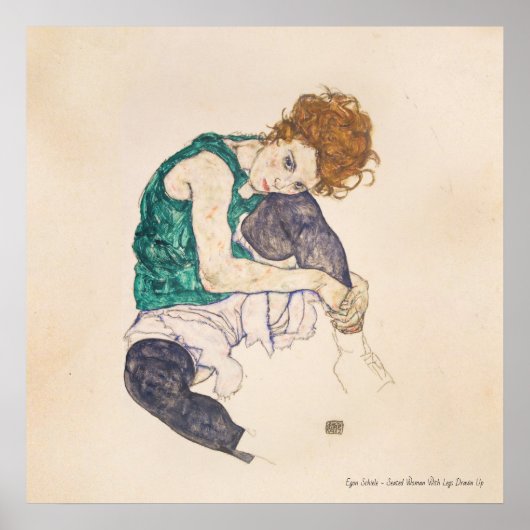 KUNST, EGON SCHIELE SAH FRAU MIT BEINEN, DIE AUFGE POSTER (Vorne)