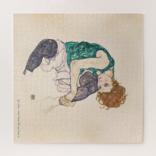 KUNST, EGON SCHIELE SETZTE FRAU MIT DEN PUZZLE (Horizontal)
