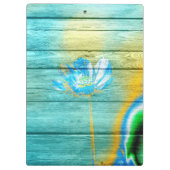 Kunst-FarbacrylBlumen-Malerei auf Holz Klemmbrett (Rückseite)