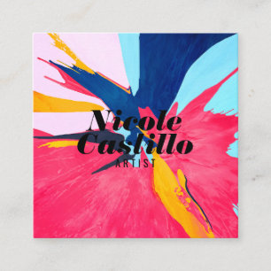 Kunst-Farbenminimalist des modernen Künstlerrosas Quadratische Visitenkarte