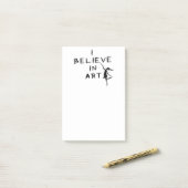 Kunst-Fee: Ich glaube an Kunst Post-it Klebezettel (Auf Schreibtisch)
