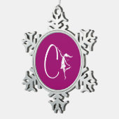 Kunst-Fee-Initiale: C Schneeflocken Zinn-Ornament (Rechts)