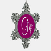 Kunst-Fee-Initiale: G Schneeflocken Zinn-Ornament (Links)