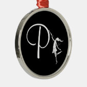 Kunst-Fee-Initiale: P Silbernes Ornament (Rechts)