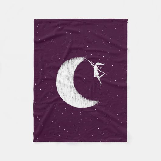 Kunst-Fee: Malen Sie den Mond (lila) Fleecedecke (Vorderseite)