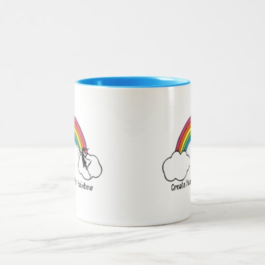 Kunst-Fee: Stellen Sie Ihren eigenen Regenbogen Zweifarbige Tasse (Mittel)