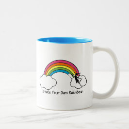 Kunst-Fee: Stellen Sie Ihren eigenen Regenbogen Zweifarbige Tasse