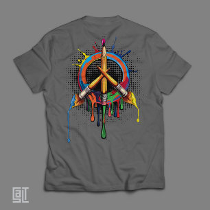 Kunst-Friedenssymbol-Pinsel-und-Bleistift-Bildung T-Shirt