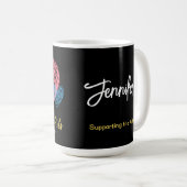 Kunst für die Künste, rosa Herz, Personalisiert Kaffeetasse (VorderseiteRechts)