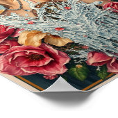 Kunst für Mädchen und Blume Poster (Ecke)