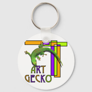 Kunst Gecko Schlüsselanhänger