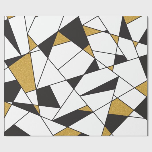 Kunst-Geometrie - schwarz und Weiß mit Gold Geschenkpapier (Flach)