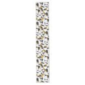 Kunst-Geometrie - schwarz und Weiß mit Gold Großer Tischläufer (Vorderseite)