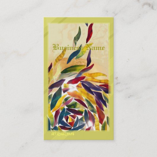Kunst-Glas verlässt bunte Geschäfts-Karte Visitenkarte (Vorderseite)