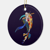 Kunst GlasKoi Fische VERZIERUNG Keramikornament (Links)
