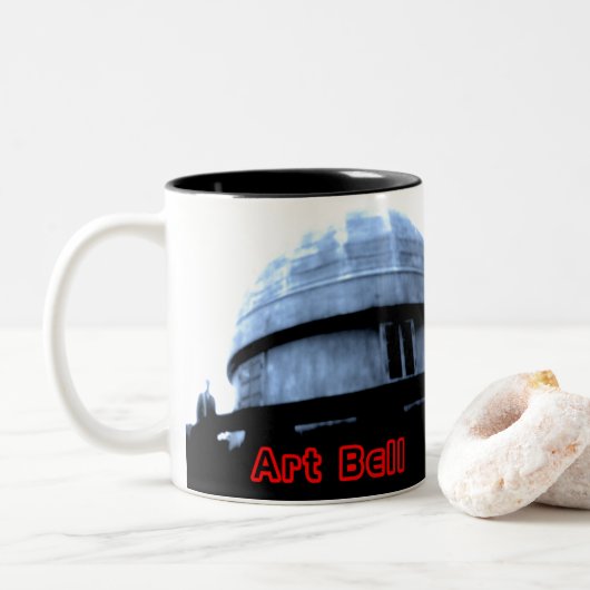 KUNST-GLOCKE WOLLEN, UM EINE FAHRkaffee-TASSE ZU Zweifarbige Tasse (Mit Donut)