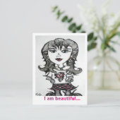 Kunst: Goth Chick Postkarte (Stehend Vorderseite)