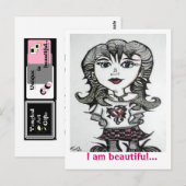 Kunst: Goth Chick Postkarte (Vorne/Hinten)