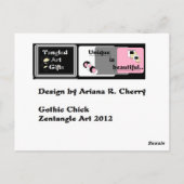 Kunst: Goth Chick Postkarte (Rückseite)