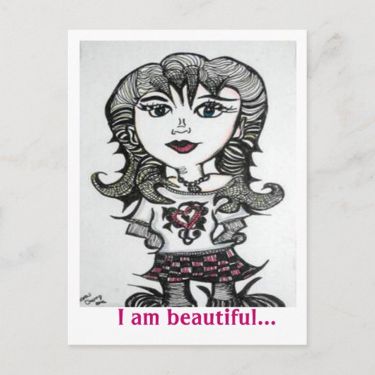 Kunst: Goth Chick Postkarte (Vorderseite)