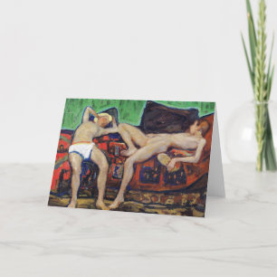 Kunst Grußkarte: Ruhende Männer Karte