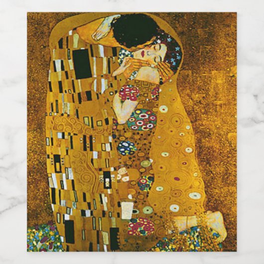 Kunst, Gustav Klimt, der Kuss Weinetikett (Einzelnes Label)