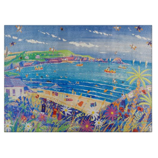 Kunst-hackendes Brett: Mutter Iveys Bucht Cornwall Schneidebrett (Vorderseite)