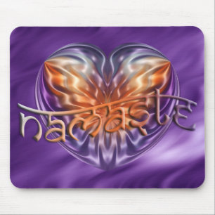 KUNST Herz NAMASTE lila Wellen Mousepad