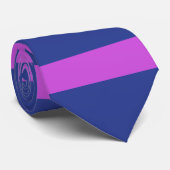 Kunst-horizontale Streifen-blaues Rosa Krawatte (Gerollt)
