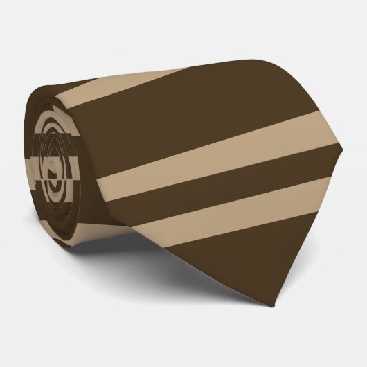 Kunst-horizontale Streifen-Brown-Beige Krawatte (Gerollt)