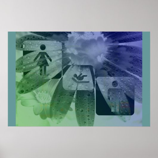Kunst im Badezimmer Poster (Vorne)