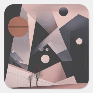 "Kunst im Komfort: Maßgeschneiderte Design-Kissen Quadratischer Aufkleber