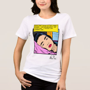 Kunst im Stil eines Vintage-Romanze-Comics 'Einsam Tri-Blend Shirt