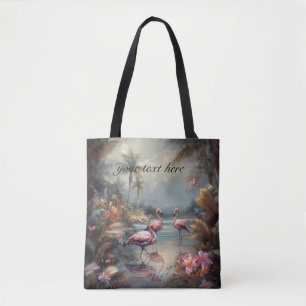Kunst im Stil von Custom Vintage Flamingo Tropical Tasche