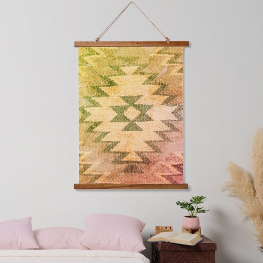 Kunst im Südwesten, warme, verschlungene Farben, Wandteppich Mit Holzrahmen (Schlafzimmer)