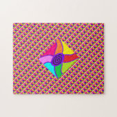 Kunst in leuchtend blendend gemischten Farben und Puzzle (Horizontal)