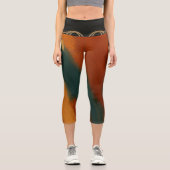 Kunst in Motion - Elegante Abstrakte Loungewear Capri Leggings (Vorderseite)