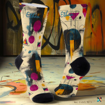 Kunst in Motion Socken in Magenta, Gelb und Aquama