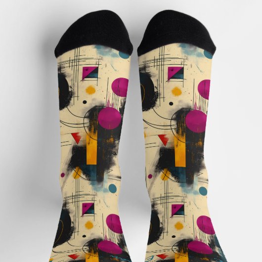 Kunst in Motion Socken in Magenta, Gelb und Aquama (Oben)