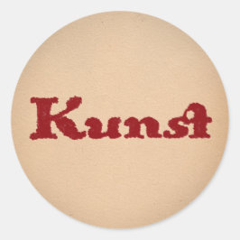 Kunst in Rot Runder Aufkleber