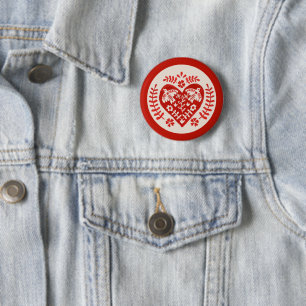 Kunst in Rot und Weiß Button
