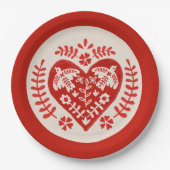 Kunst in Rot und Weiß Pappteller (Vorderseite)