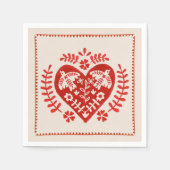 Kunst in Rot und Weiß Serviette (Vorderseite)