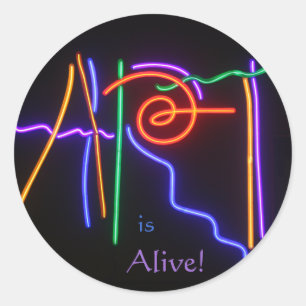 Kunst ist Alive! Runder Aufkleber